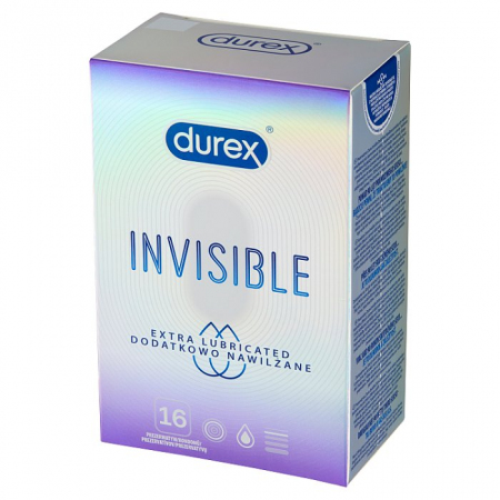Durex Invisible dodatkowe nawilżenie Prezerwatywy 16 sztuk
