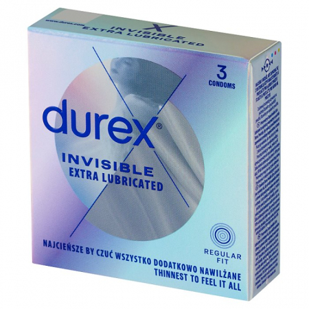 DUREX INVISIBLE Prezerwatywy dodatkowo nawilżane 3 szt.