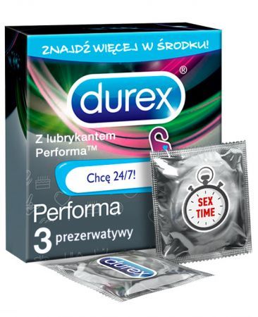 DUREX PERFORMA EMOJI Prezerwatywy przedłużające stosunek 3 szt.