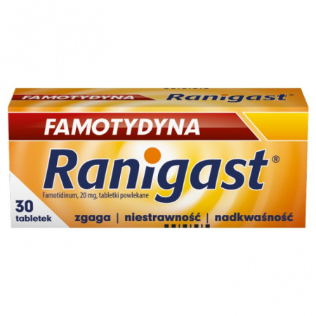 Famotydyna Ranigast 20 mg 30 tabletek powlekanych