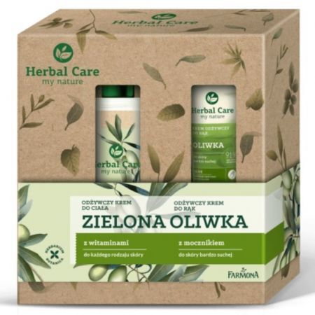 FARMONA Zestaw Herbal Care Zielona Oliwka (balsam, krem do rąk)