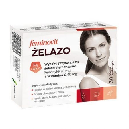 Feminovit Żelazo 30 tabletek powlekanych