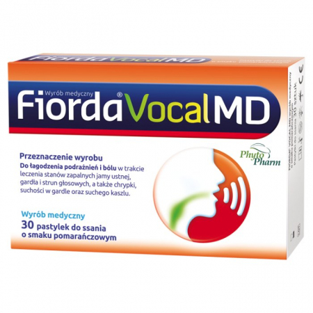 Fiorda Vocal MD 30 pastylek smak pomarańczowy