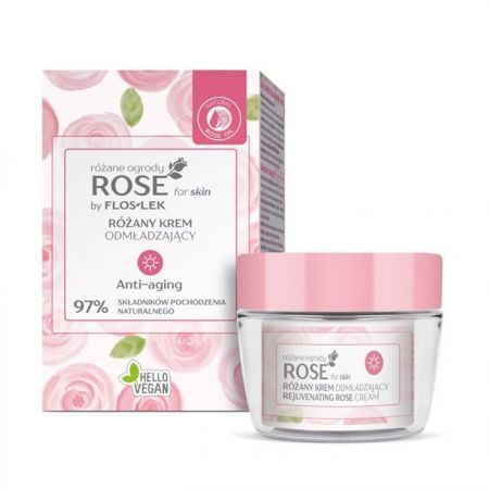 FLOS-LEK ROSE FOR SKIN Różany krem odmładzający na dzień (zestaw) 50 ml