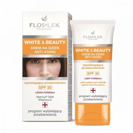 FLOS-LEK WHITE & Beauty Anti-Aging Krem na dzień zapobiegający przebarwieniom SPF30 30 ml