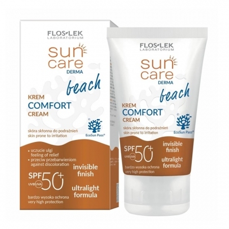 FlosLek Sun Care Derma Beach krem SPF 50+ do twarzy i ciała, 50 ml