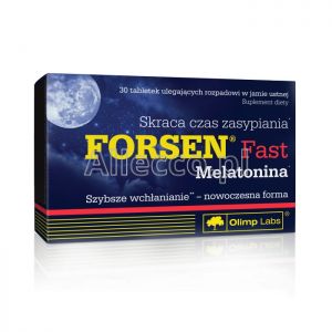 Forsen Fast Melatonina 30 tabletek ulegających rozpadowi w jamie ustnej / Skórcenie czasu zasypiania
