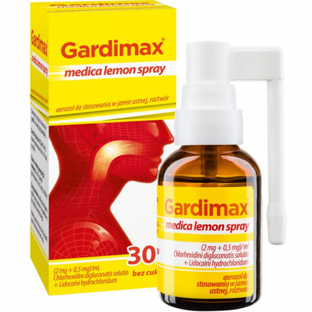 Gardimax medica lemon spray na gardło do stosowania w jamie ustnej, 30 ml