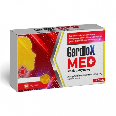 Gardlox MED 16 pastylek do ssania (smak cytrynowy)