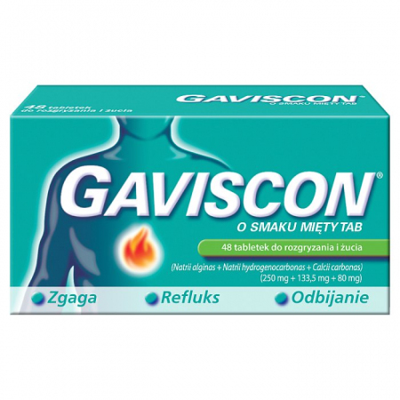 GAVISCON (SMAK MIĘTY) 48 tabletek do rozgryzania i żucia