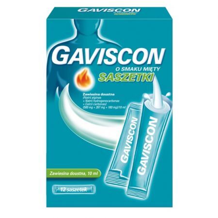 Gaviscon zawiesina o smaku mięty 12 saszetek