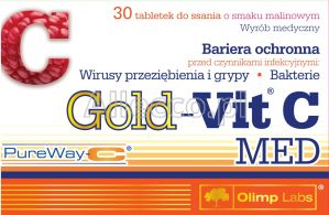 Gold-Vit C Med (smak malinowy) 30 tabletek do ssania