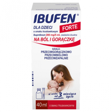 Ibufen Forte zawiesina (smak truskawkowy) 40 ml / Ból i gorączka u dzieci