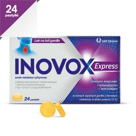 Inovox Express (smak miodowo-cytrynowy) 24 pastylek do ssania