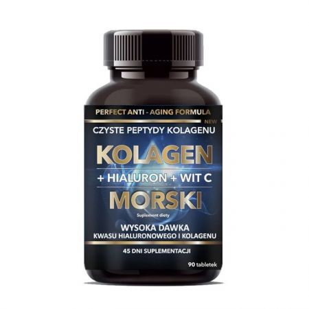 INTENSON Kolagen morski + hialuron + wit. C 90 tabletek