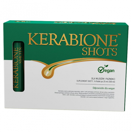 Kerabione Shots płyn do picia dla włosów i paznokci fiolki, 14 x 25 ml