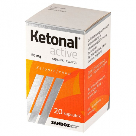Ketonal Active 50 mg 20 kapsułek twardych