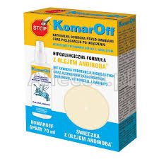 KomarOff spray 70 ml + Świeczka z olejem andiroba w PREZENCIE!!!