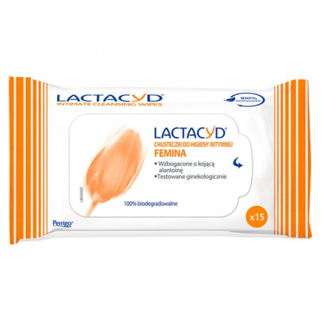Lactacyd Femina Chusteczki do higieny intymnej 15 szt.