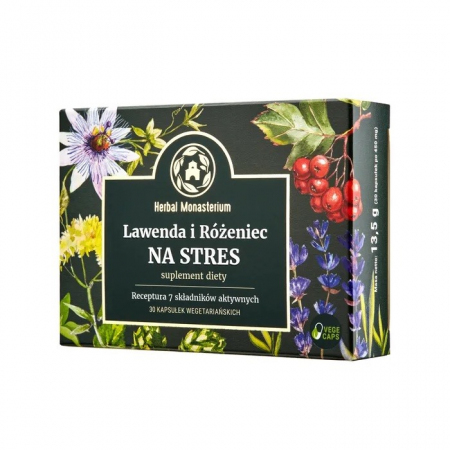 Herbal Monasterium Lawenda i Różeniec kapsułki na stres, 30 szt.