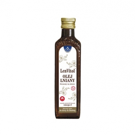 LenVitol olej lniany tłoczony na zimno, 250 ml