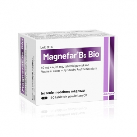 Magnefar B6 Bio 60 tabletek powlekanych