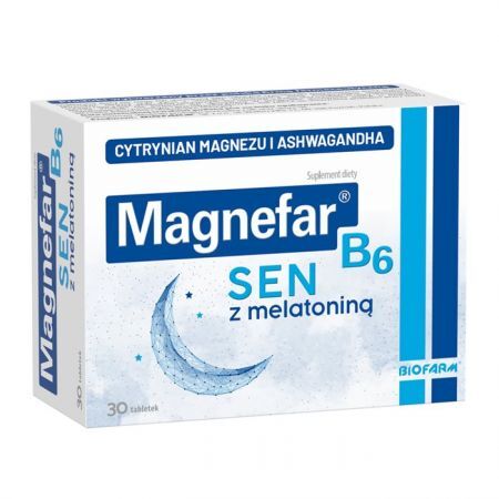 Magnefar B6 Sen z melatoniną 30 tabletek powlekanych