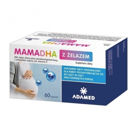 MamaDHA kapsułki z żelazem witaminami dla mam i kobiet w ciąży, 60 szt.