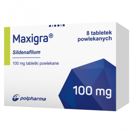 Maxigra 100 mg 8 tabletek powlekanych