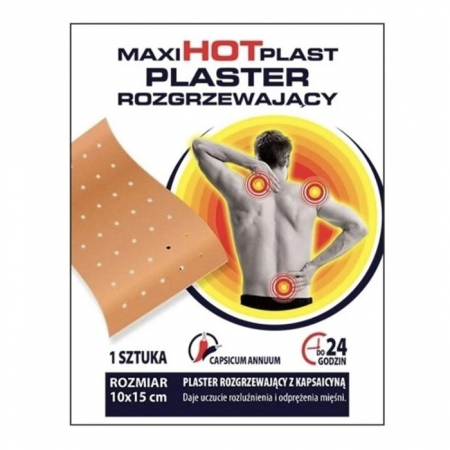 MaxiPlast plaster intensywnie rozgrzewający z kapsaicyną 10x15 cm, 1 szt.