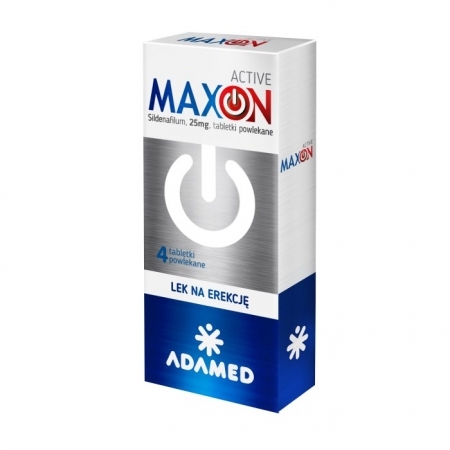 MaxOn Active 25 mg 4 tabletki powlekane / Potencja / Darmowy Odbiór Osobisty