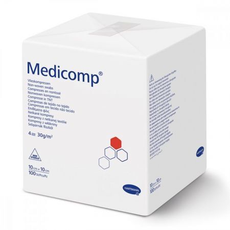 Medicomp kompresy niejałowe z włókniny 10 cm x 10 cm, 100 szt.