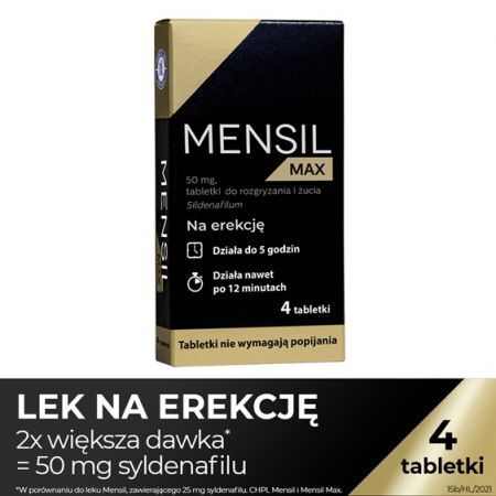 Mensil Max 50 mg 4 tabletki do rozgryzania i żucia