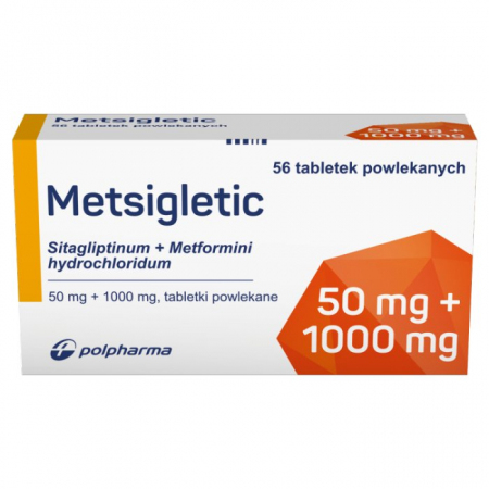 Metsigletic 50 mg+1000 mg tabletki powlekane, 56 szt.