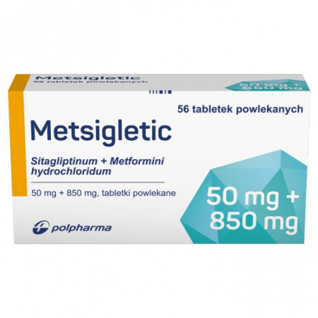 Metsigletic 50 mg + 850 mg tabletki powlekane, 56 szt.