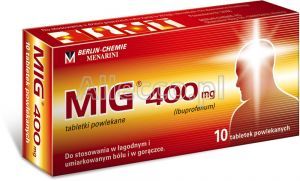 Mig 400 mg 10 tabletek powlekanych / Ból