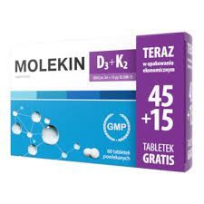 Molekin D3+K2 45 tabletek powlekanych + 15 tabletek powlekanych Gratis!!!