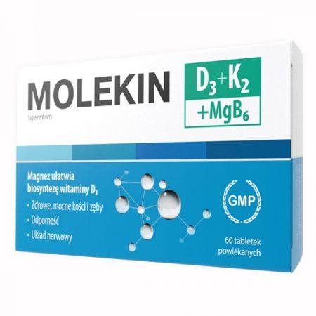 Molekin D3+K2 + MgB6 60 tabletek powlekanych