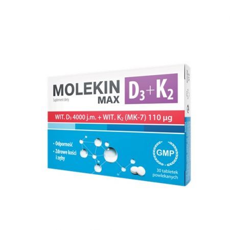 Molekin MAX D3+K2 30 tabletek powlekanych