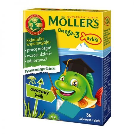 Mollers Omega 3 Rybki (smak owocowy) 36 żelków