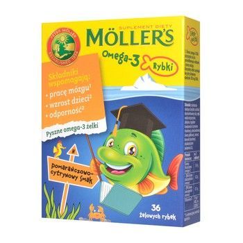 Mollers Omega 3 Rybki (smak pomarańczowo-cytrynowy) 36 żelków