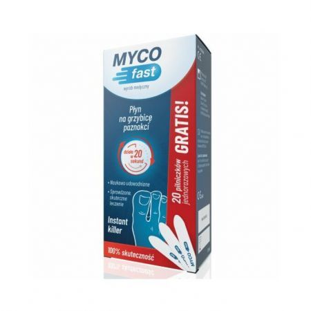 MycoFast  płyn na grzybicę paznokci 5 ml + 20 pilniczków jednorazowych GRATIS!