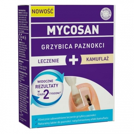 MYCOSAN Grzybica paznokci Zestaw Leczenie + Kamuflaż