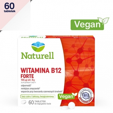 Naturell Witamina B-12 Forte 60 tabletek do ssania / Energia