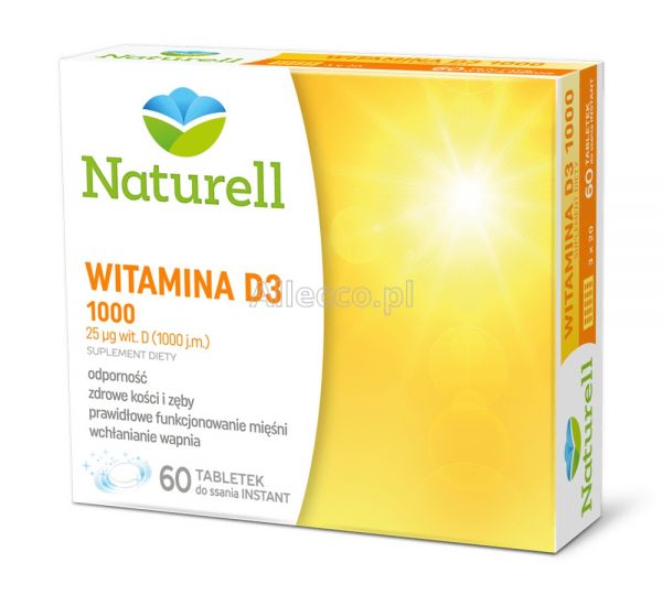 Naturell Witamina D3 1000 Jm 60 Tabletek Do Ssania Osteoporoza Lekischorzenia Alleccopl