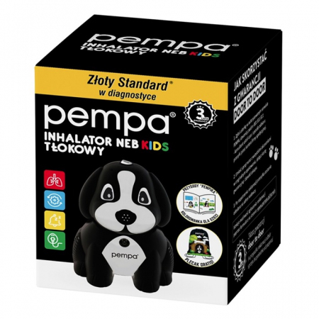 Neb Kids Pempa Inhalator tłokowy dla dzieci w kształcie psa z kolorowanką i woreczkiem