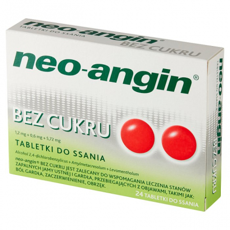 Neo-angin bez cukru 24 tabletki do ssania