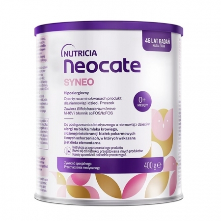 Neocate Syneo 0m+ preparat odżywczy dla niemowląt hipoalergiczny, 400 g