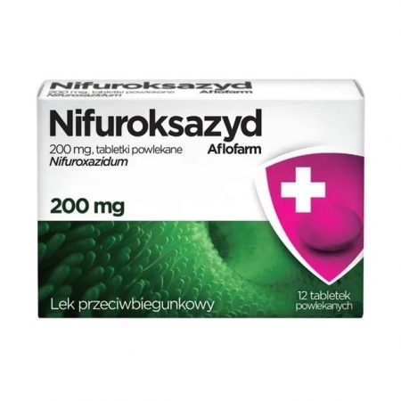 Nifuroksazyd Aflofarm 200 mg 12 tabletek powlekanych