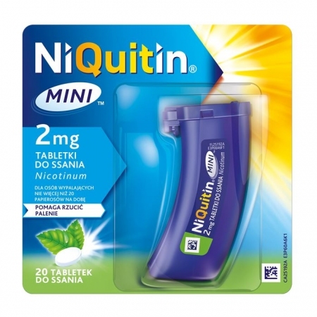 Niquitin Mini 2 mg tabletki do ssania wspomagające rzucanie palenia, 20 szt.